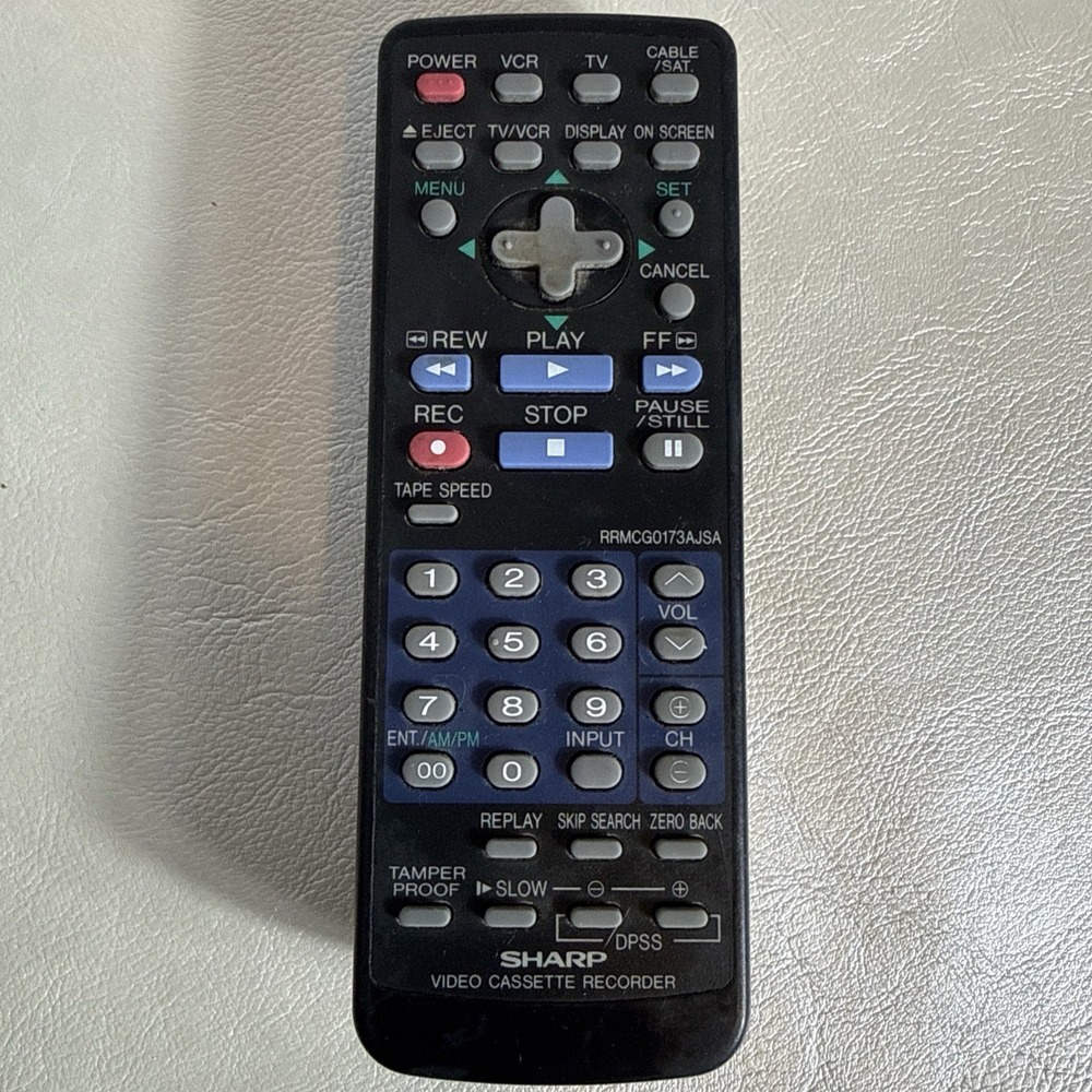 Sharp RRMCG0172AJSA VCR Remote Control VC-A573, VC-H972,‎ VC-H973 -MZ39